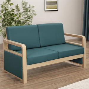 Nuevo sofá moderno de <span class=keywords><strong>2</strong></span> plazas de madera sofás seccionales de cuero de madera para sala de estar al aire libre - Product Image 6