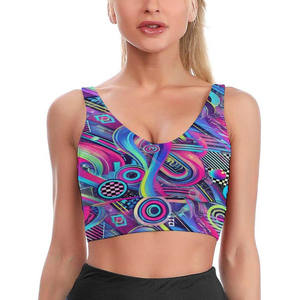 Soutien-gorge de sport pour femme, séchage rapide, haute résistance, imprimé par sublimation, pour la course à pied, le yoga et la gym, vêtements de sport actifs - Product Image 1