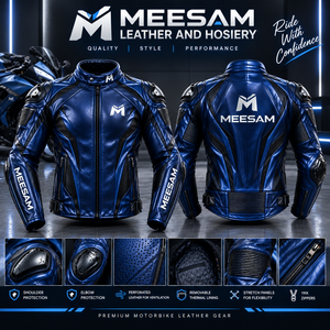 Blouson de moto en cuir vert respirant perforé pour la course avec protection épaule-coude en cuir de kangourou - Product Image 4