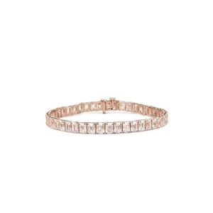Bracelet tennis en diamant de laboratoire taille émeraude, bijoux fins, bracelet classique élégant, or massif 10K 14K 18K, bijoux de mariage - Product Image 2