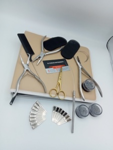 Juego de herramientas de alicates de extensión de cabello con precio al por mayor de pulido de espejo con logotipo personalizado Alicates de microcuentas Pinzas para el cabello Peine para el cabello - Product Image 5