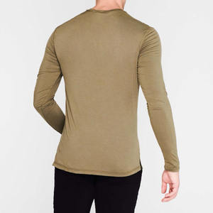 Camisetas de Manga Larga para Hombre, Nuevas para Invierno, 100% Algodón, Ecológicas, de Secado Rápido, Cuello Redondo, Corte Regular, Color Personalizado, Ropa Deportiva, Gimnasio - Product Image 4