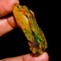 Opale d'Éthiopie Welo Fire naturelle à 100 % de qualité AAA, fantaisie, huileuse, brute, certifiée par un tiers, pour la fabrication de bijoux