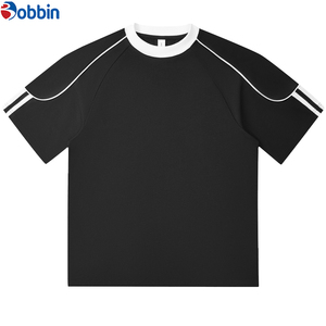 Customize Front Men's Plus Size T-<b>Shirt</b> Streetwear Contrast Stitch <b>Patchwork</b> Short Sleeve Regular Fit Unisex 100% Cotton - Product Image 2