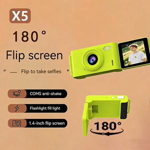 Mini caméra d'action verte 180 °   Enregistreur vidéo portable Flip Screen 1080P 12MP pour vlog, prend en charge 512 Go - Product Image 1