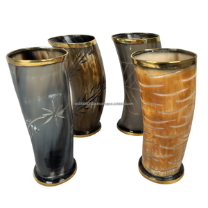 Verres à corne à boire Viking naturels de haute qualité 350ml tasses en verre de style européen pour restaurants verre à corne à liqueur de taille personnalisée - Product Image 4