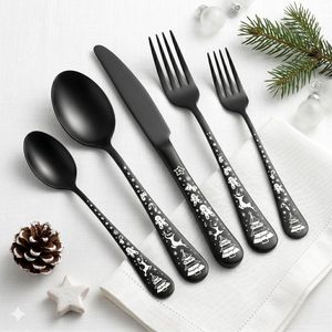 Sustainable Elegant Durable <b>Reusable</b> Metal <b>Cutlery</b> <b>Set</b> Golden Knives Stainless Steel Spoon Forks Western Ceramic Pearl Handle - Product Image 4