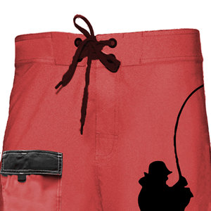 Custom Graphic Fishing Print <b>Men's</b> Board Shorts Quick Dry Summer Beachwear Casual Drawstring Swim <b>Trunks</b> with Cargo Pocket Red - Product Image 3