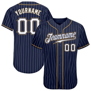 Camiseta de Béisbol Auténtica Personalizada al por Mayor de Primera Calidad, Más Vendida, con Franjas Blancas y Dorado Viejo, para Equipos Deportivos - Product Image 1