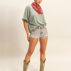T-shirt oversize pour femme en coton 250 GSM, effet délavé vintage, grande taille, coupe décontractée, col rond, streetwear, t-shirt vierge, été - Product Image 3