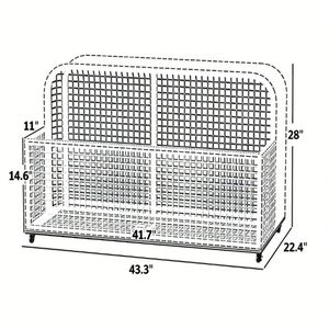 Panier de rangement en jonc de mer gris clair pour utilisation en piscine - Product Image 6