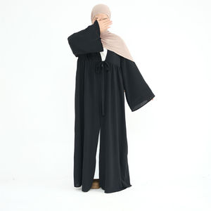 OEM New Abaya Dubai Tie <b>Strings</b> Abaya Women Muslim <b>Dress</b> Elegant Crepe Cardigan Modest Muslim Women Islamic Clothing Wholesale - Product Image 6