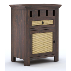 Table de chevet en bois artisanale pour chambre à coucher et salon avec 1 tiroir et rangement, table d'appoint en bois, ensemble de meubles pour la maison - Product Image 1