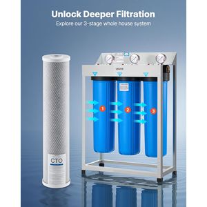 Cartuccia Filtro Acqua per Tutta la Casa a 3 Stadi 4.5'' x 20'' CTO Carbon Block, Filtro di Ricambio per Uso Domestico - Product Image 6