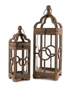 Farol de madera de diseño rústico, hecho a mano, portavelas decorativo para interiores de casas de lujo y decoración de bodas. - Product Image 1
