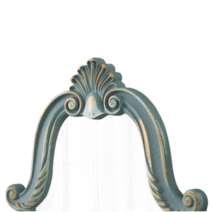 กระจกติดผนังรูปวงรีสไตล์วินเทจ ตกแต่งอย่างสวยงาม พร้อมกรอบไม้สีเขียวแกะสลักด้วยมือ เหมาะสำหรับห้องนั่งเล่น ห้องโถง ห้องน้ำ - Product Image 4