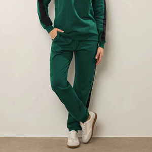 Pantalones Deportivos Rectos de Corte Regular para Mujer, de Algodón y Felpa, Cintura Media, Casuales, para Gimnasio, Transpirables, de Secado Rápido, con Cierre de Cordón - Product Image 1