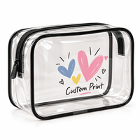 Organisateur de toilette transparent en PVC personnalisé avec fermeture éclair pour l'aéroport, le stade, la sécurité, sac cosmétique imperméable