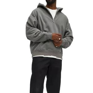 Sudadera con capucha casual para hombre con cremallera de un cuarto, estilo urbano de moda, al precio más bajo, nuevo diseño. - Product Image 2