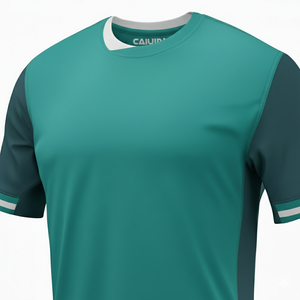 Men's Green Crew Neck Soccer Jersey Short Sleeve Moisture Wicking Polyester Training Apparel Regular Fit All Seasons - Product Image 5