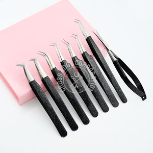Pinzas para Pestañas de Volumen Extremo con Punta de Fibra Premium y Tijeras para Recortar Cejas de Doble Resorte de Acero Inoxidable - Product Image 4