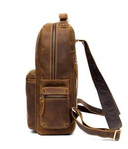 Elegant Vintage Leather <b>Backpack</b> <b>Waterproof</b> Anti-Theft Laptop Rucksack Genuine Leather Daypack LBP-0370 - Product Image 6