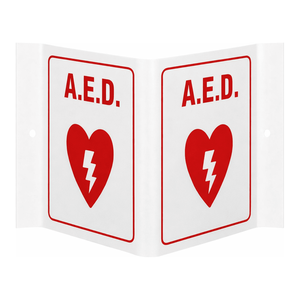 Panneau de signalisation Brady V AED - Panneau de sécurité pliable pour intérieur/extérieur à haute visibilité avec impression UV - Product Image 2