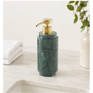 Dispensador de Jabón de Mármol Verde Natural de Alta Calidad con Bomba Dorada, Botella de Loción de Piedra Premium para Decoración de Baños de Hotel y Hogar - Product Image 6