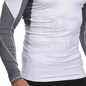 เสื้อคอมเพรสชั่นผู้ชายทรงสลิมฟิต แห้งเร็ว ราคาส่ง รับผลิตแบรนด์ส่วนตัว ออกแบบเองได้ เป็นมิตรต่อสิ่งแวดล้อม ระบายอากาศได้ดี ผลิตจากผ้าสแปนเด็กซ์/โพลีเอสเตอร์ - Product Image 6