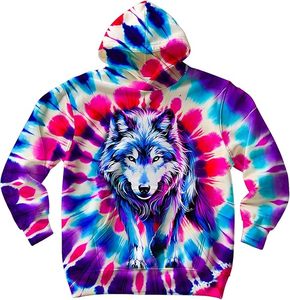 Sweat-shirt à capuche unisexe tie-dye coupe classique motif spirale tricoté décontracté pour l'été avec poche – Hoodies tie-dye 2026 OEM - Product Image 2