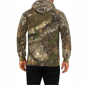 Custom 100% Cotton Pullover Hoodie Closure Embossed Print Design Lining Winter Hunting Camo Hoodie Plain Dyed Hunting Hoodie - Product Image 6