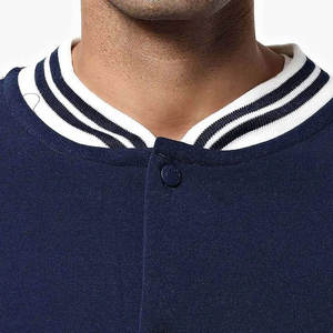 Men's Baseball Varsity <b>Jacket</b> Patchwork Hooded Stand Collar Eco-Friendly Windproof <b>Fleece</b> <b>Lining</b> - Product Image 5