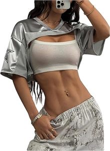 Camisetas de punto para mujer, camisetas con estampado Y2k, tops cortos extragrandes, ropa de calle - Product Image 5