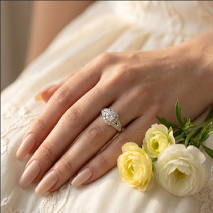 China Factory Glamorous Design High Quality 18k Solid White Gold Real Diamond Solitaire Semi Mount Engagement Ring for Women - Product Image 6