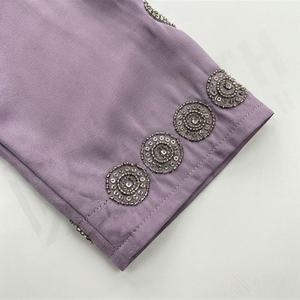 Conjunto de Abaya Larga Casual y Elegante de Verano con Frente Abierto para Eventos Especiales, Vestido Musulmán Modesto para Mujeres con Adornos de Cuentas - Product Image 5