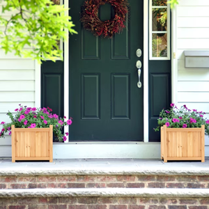 Natural Outdoor Acacia Wood <b>Planter</b> Square, Durable <b>Raised</b> Garden Bed Box For Herbs & Flowers Manufacturer Vietnam - Product Image 3