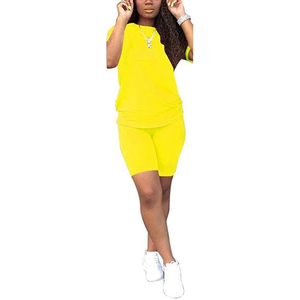 Mono corto elástico ligero para mujer, estilo color block, ropa deportiva informal, venta al por mayor - Product Image 6
