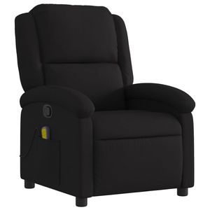 Fauteuil de massage inclinable en contreplaqué noir avec revêtement en polyester noir et structure métallique - Product Image 3
