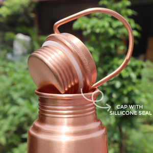 Pure <b>Copper</b> Water <b>Bottle</b> Leak-Proof <b>Copper</b> <b>Bottle</b> for <b>Drinking</b> Water Durable & Stylish Design for Home Office & Yoga – 1 Litre - Product Image 3