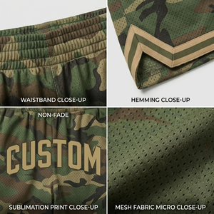 Shorts de streetwear vintage personnalisés pour hommes, shorts de basketball à double maille avec impression Tackle et design uni pour femmes, service OEM/ODM - Product Image 3