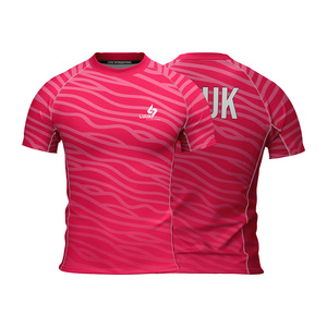 Maillot de sport personnalisé imprimé, respirant, antibactérien, coupe classique, séchage rapide, manches courtes, 100 % polyester - Product Image 4
