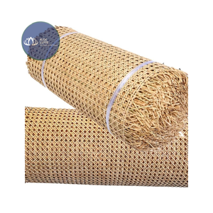 Plaque de rotin naturel de haute qualité, motif Lotus bleu, durable, tissage diagonal carré - Product Image 1