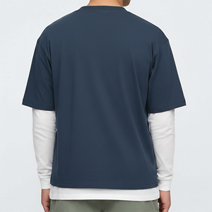 Nouveau T-shirt décontracté 2025 coupe oversize à manches régulières, léger, 100 % coton jersey, coupe décontractée, style hip-hop, anti-plis - Product Image 3
