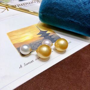 Nouvelles perles Edison rondes de 14-15 mm, peau de bébé, pour perles de buffle, lumière intense, lisses, boucles d'oreilles à clous avec des défauts extrêmes - Product Image 2