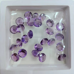 Joyería redonda facetada piedras preciosas sueltas cabujón natural de alta calidad piedras preciosas sueltas corte redondo Natural amatista fabricación hecha a mano - Product Image 3