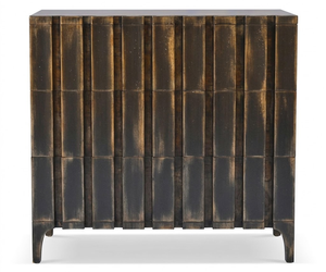 Modern Luxury <b>Chest</b> Of Drawers Textured Vertical Panel Solid Wood <b>Storage</b> Cabinet Industrial Style Bedroom Accent Furniture Dres - Product Image 2