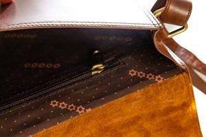 <b>Men's</b> 100% Genuine Leather Crossbody Sling <b>Bags</b> Lock Button Fashionable Business Laptop Handbag For Daily Office Business Travel - Product Image 4