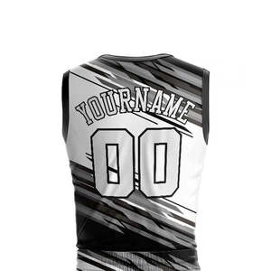 Uniformes de basketball respirants à manches courtes, imprimés avec logo, de qualité supérieure, 100 % polyester, couleurs personnalisées pour la saison estivale - Product Image 5