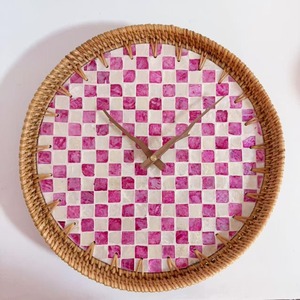 Handcrafted rattan <b>clock</b> low cost natural <b>wall</b> mounted <b>clocks</b> home centerpiece <b>decorations</b> - Product Image 4