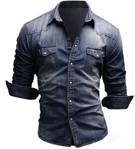 Chemises en jean pour hommes, tendance, décontractées, en coton, écologiques, infroissables, respirantes, à manches courtes, vêtements de mode pour tous les jours, vente en gros - Product Image 3